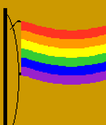 Powiewająca flaga tęczowa